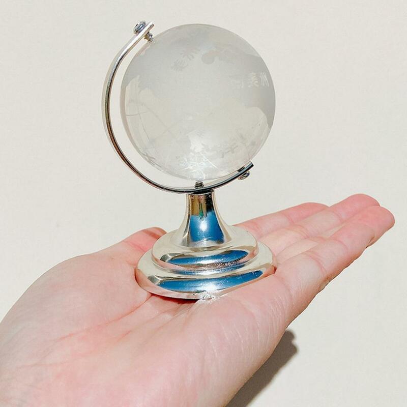 Transparente Mini Rodada Globo de Cristal para Decoração de Casa, Universal Terra Ball Map, Mágico Desktop Ornamento, Artesanato Criativo Presentes