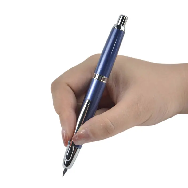 Mahan-pluma estilográfica de prensa A1, plumín extrafino retráctil de 0,4mm, bolígrafo de tinta de Metal con convertidor para escribir regalos, bolígrafos negro mate
