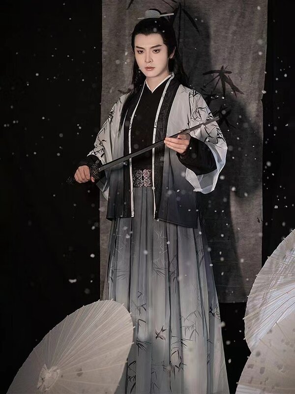 Классическая китайская накидка Hanfu JINWU, традиционная Мужская и Женская осенне-зимняя утепленная плюшевая Длинная накидка, пальто, костюм, аксессуары Hanfu