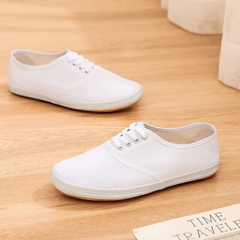 2024 New Shoe Sneakers for Women Shoes Breathable Women's Casual Female Sneakers Lace Up Solid Color Breathable Flat Shoes