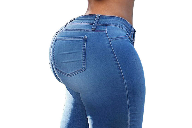 Fashion Street Style Stretch Ripped High Waist Denim Trousers Ladies Jeans Women's Clothing