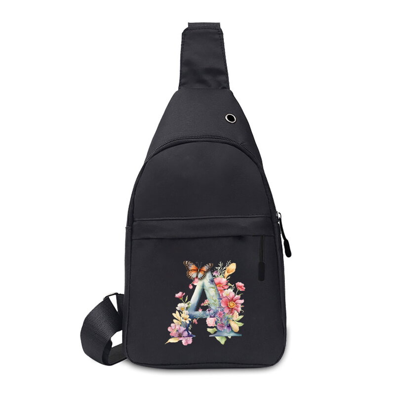 New Men's and Women's Universal Butterfly Letter Printing Pattern Outdoor Leisure Multifunctional Travel Crossbody Shoulder Bag