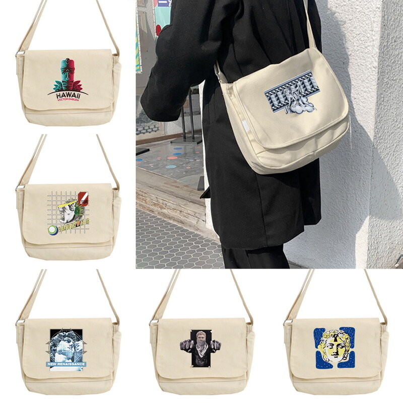 Messeng Bag Youth Versatile Multi-function Messenger Bag Lazy Style Leisure Style Portable One-shoulder Sculpture Pattern Bags