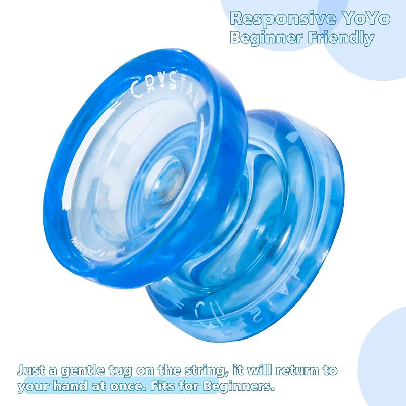 K2 Plus Crystal Responsive Yoyo,Dual Yo-Yo with Replacement Unresponsive for Intermediate,Blue