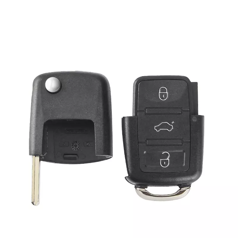 KEYYOU 2 Tombol Lipat Sarung Kunci Remote Mobil Flip Kunci Lipat untuk Volkswagen Vw Jetta Golf Passat Beetle Skoda Seat Polo B5