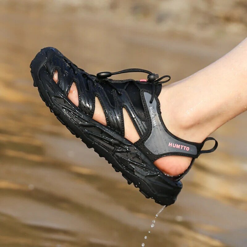 HUMTTO дышащая пляжная обувь для воды для женщин 2022 Женская роскошная дизайнерская летняя быстросохнущая обувь на плоской подошве