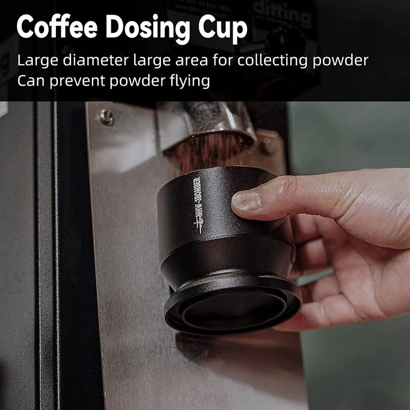 Embudo dosificador de café expreso con agitador, taza dosificadora de aleación de aluminio, compatible con portafiltro de 58mm, herramienta Barista, MHW-3BOMBER