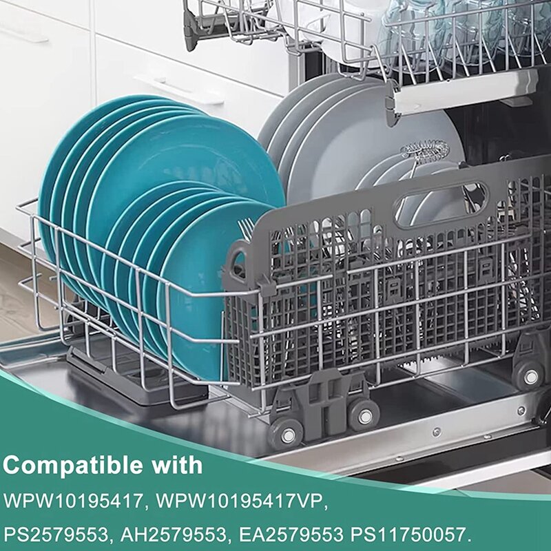 W10195417 Dishwasher Lower Wheels Rack Part PS11750057 WPW10195417 WPW10195417VP AH2579553 EA2579553