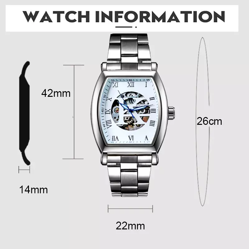 Relogio Masculino AOKULASIC Mens Watches Top Brand Luxury Automatic Mechanical Watch Men Steel Business Waterproof Sport Watches