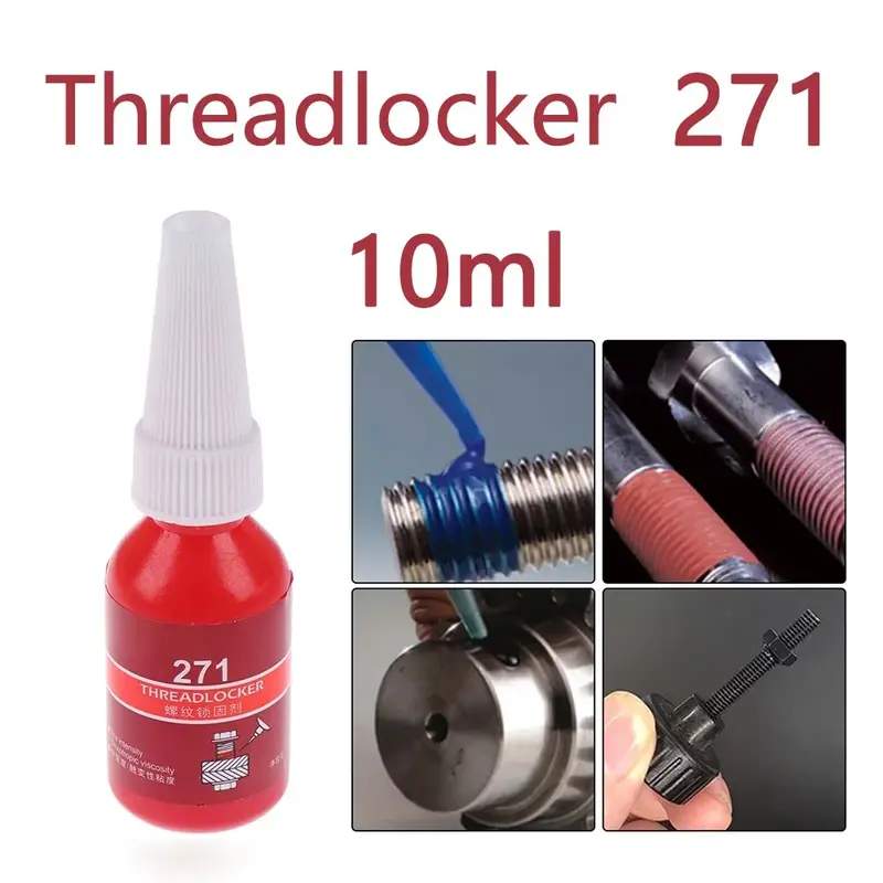 Threadlocker Metal Selagem Cola Anaeróbica, Adesivo 271, Locktight Thread Locker, Selantes de Gap Pesados, Alta Resistência, 10ml