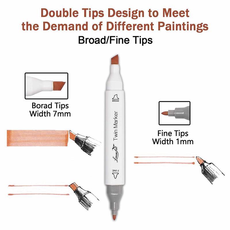 TOUCHFIVE 12/24/36สี Marker ผิวชุด Art Markers ปากกาศิลปินปากกาสองหัวหมึกแอลกอฮอล์มังงะแปรงปากกาสำหรับระบายสี