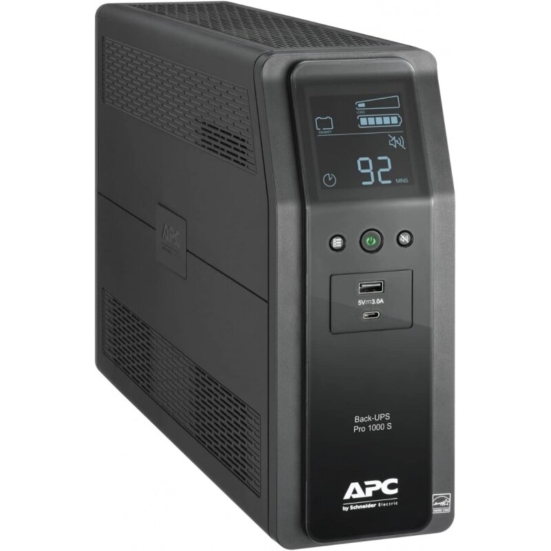 APC UPS 1000VA Sine Wave  Battery Backup and Surge Protector, BR1000MS   Power Supply with AVR, (2) USB Charger