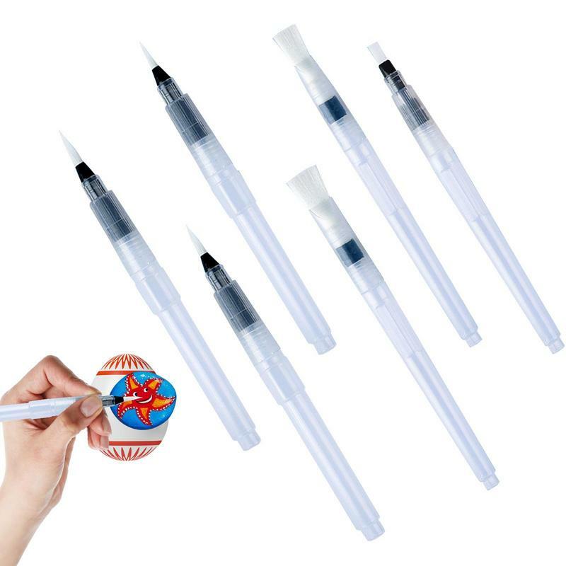 ชุดแปรงปากกาสีน้ำ6ชิ้นชุดแปรงรูปวาดสีน้ำปากกาสีน้ำอเนกประสงค์สำหรับผู้เริ่มต้นปากกาเคมีอักษร