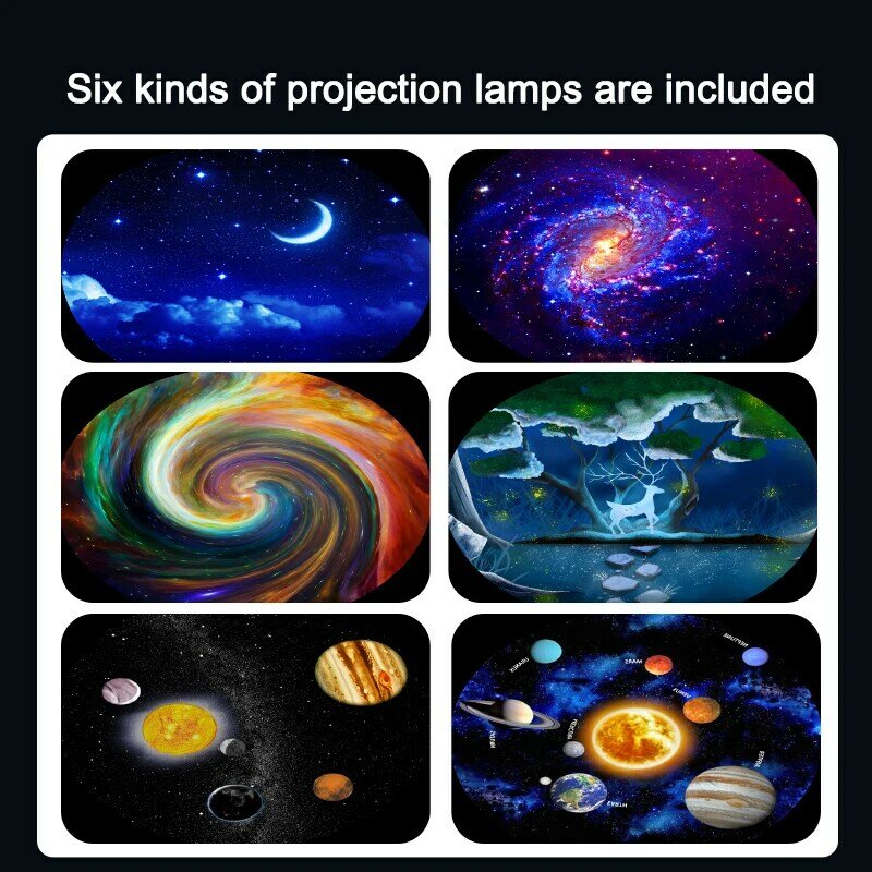 Projecteur de lumière nocturne, planétarium, galaxie, réglable à 360 °, ciel étoilé, lampe pour chambre à coucher, maison, cadeau d'anniversaire pour enfants