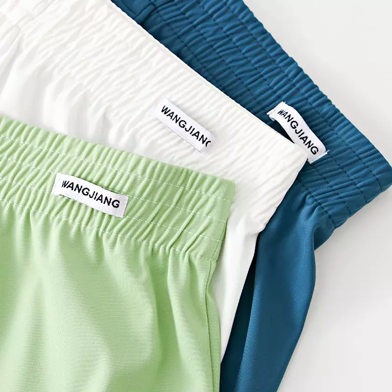 WJ-shorts masculinos de seda gelo, calças de pijama confortáveis, shorts respiráveis ultrafinos, verão fresco