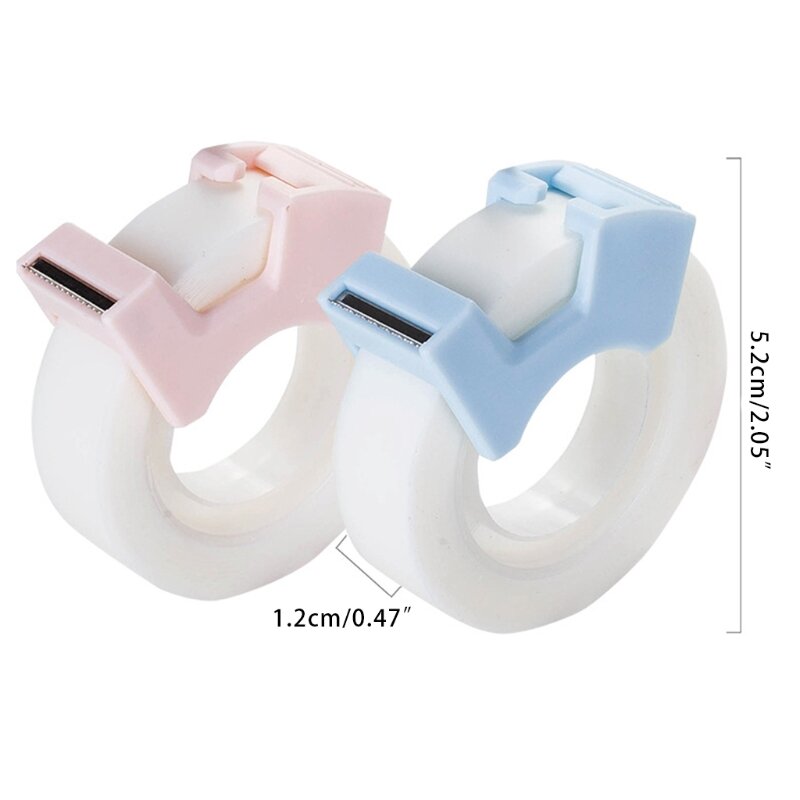 Y1UB 2Pcs for Creative 0.5'' White Invisable Tapes Writable Index Tabs Rolls Set with Tape Dispenser for Ideal for Children A