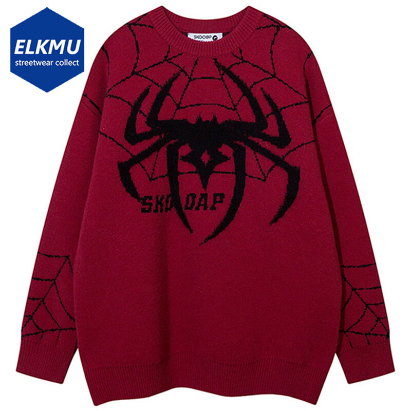 Pull Spider Y2K pour Homme, Streetwear, Punk, Goth, Harajuku, Hip Hop, Pullover Respzed, Pull en Tricot, Y-2023