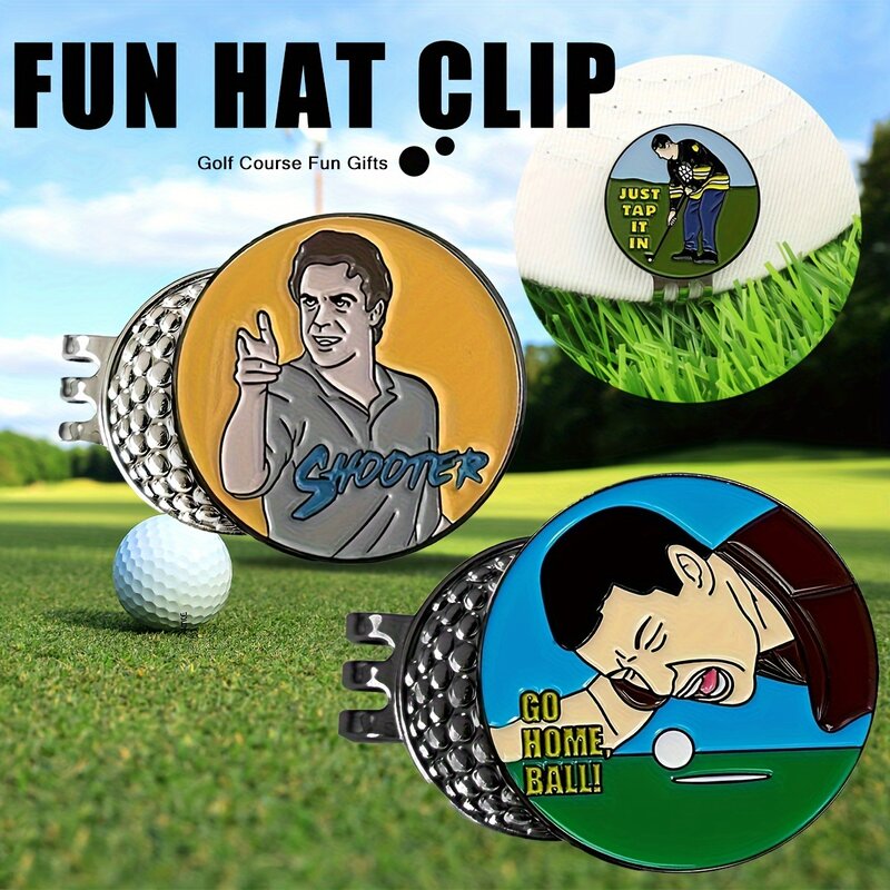 面白いゴルフ帽子クリップ、ボールマーカー、ゴルフアクセサリー