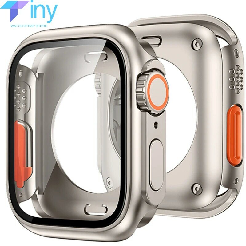 Чехол для Apple Watch 9, 8, 7, 45/41 мм, фотозащита для экрана из закаленного стекла для IWatch Series 5, 6, Se, 44 мм, 40 мм, изменение на Ultra2 49 мм