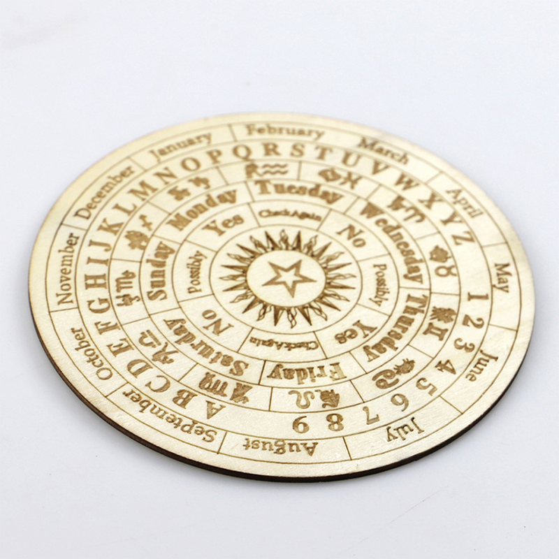 Divination Astrology Pentacle Altarative Plate Pendulum Wooden Astrology Carved Supplies Wiccan Altar Supply