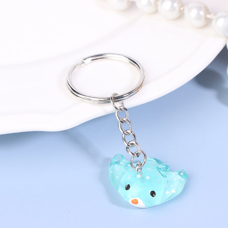 Cute Sea Themed Keyring Cartoon Ocean Animal Keychain Fish Pendant Keyring Accessories For Girl Kid Gifts