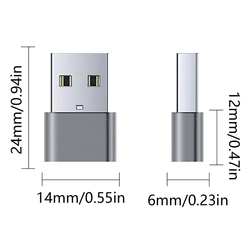 Adaptadores USB fêmea para USB macho tipo para conversores dados USB2.0 10Gbps