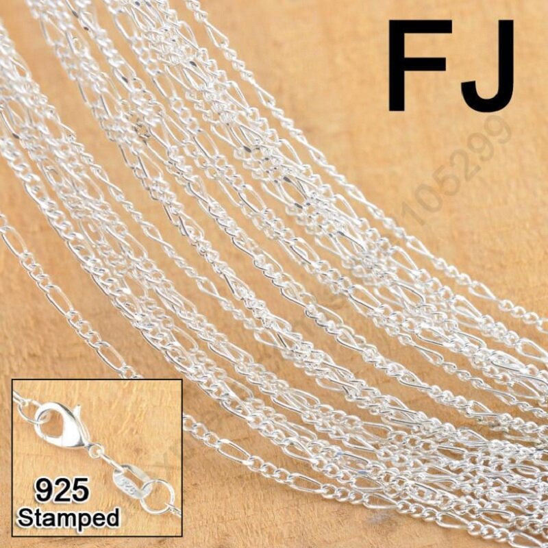 Ожерелье-цепочка «Фигаро» из серебра 925 пробы для женщин и мужчин, 40-75 см, 5 звеньев, аксессуары для изготовления подарков