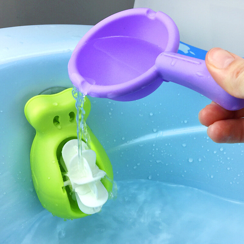 4ชิ้น/เซ็ตเด็กอ่างอาบน้ำของเล่นยางเป็ดน่ารัก Bear Shape Waterwheel สเปรย์น้ำแร่ชุดสำหรับทารกอาบน้ำว่ายน้ำอ่างอาบน้ำของเล่นของเล่นเด็ก