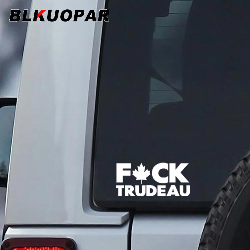 Blkuopar Trudeau Waarschuwing Slogan Auto Stickers Waterdicht Decals Occlusie Scratch Surfplank Zonnebrandcrème Vinyl Materiaal Decoratie