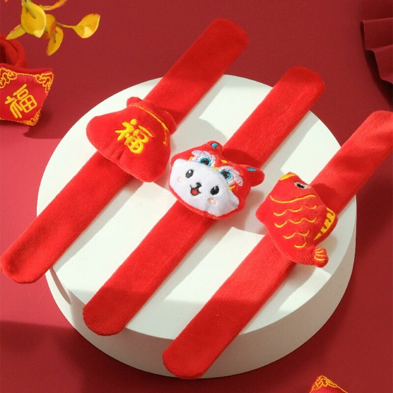 Braccialetto di velluto a coste con decorazione ad anello di Clap di capodanno in stile cinese anello a scatto per bambini regalo per bambini ragazzi e ragazze