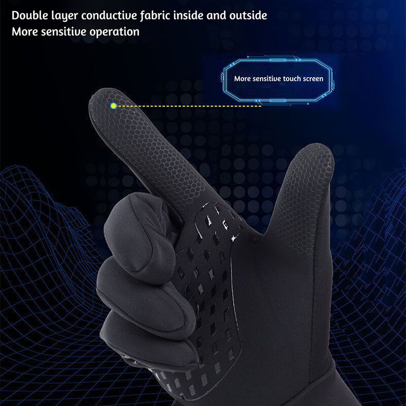 Autumn Winter Touch Screen Ski Gloves For Men Comfortable Breathable Soft Gloves For Outdoor Hiking