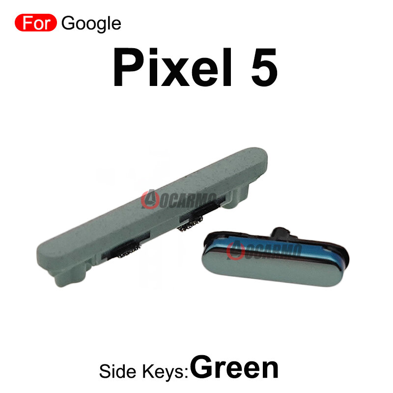 Hijau Hitam untuk Google Pixel 5 6Pro Tombol Volume Daya Hidup Mati Bagian Pengganti Tombol Samping