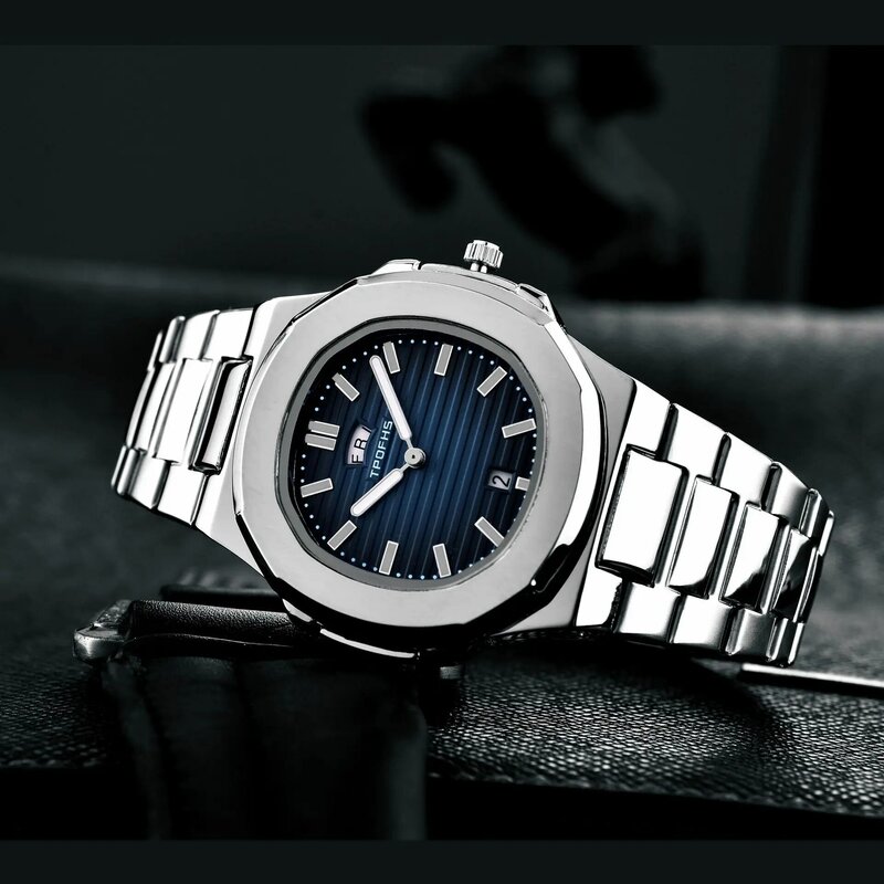 Reloj de lujo de acero inoxidable para hombre, cronógrafo de cuarzo con calendario y fecha, luminoso, de negocios, masculino, 2022