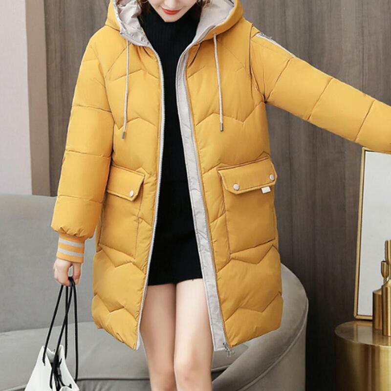 2023 겨울 여성 재킷 코트 긴 파카 여성용 다운 면 후드 겉옷 두껍고 따뜻한 재킷 방수 캐주얼 학생용 코트