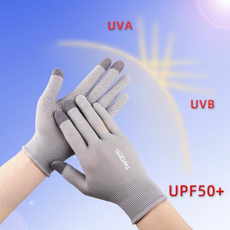 Gants de protection solaire unisexes avec lettres coréennes, gants de conduite anti-UV, gants à écran tactile à cinq doigts, extérieur
