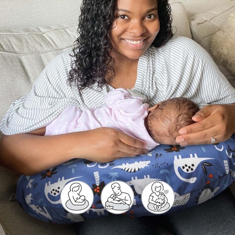 Cuscino da allattamento staccabile con maniche protettive per fodera per cuscino da allattamento per neonati