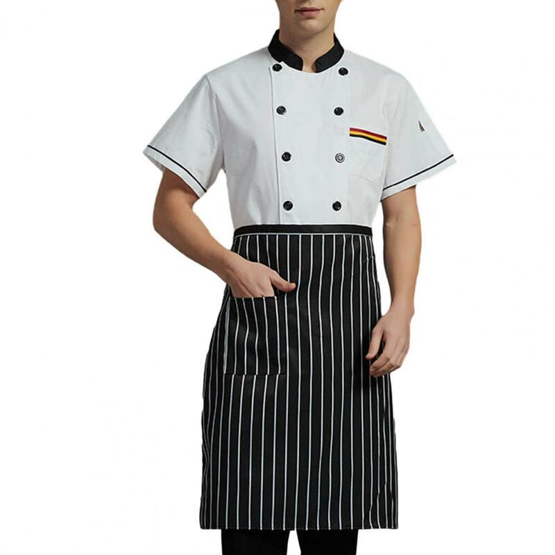 Conjunto de avental de manga comprida Chef trespassado, mistura de algodão, Chef profissional Outfit, camisa para cozinha e padaria