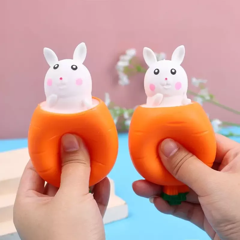 Новинка, игрушка-кролик в виде моркови, игрушка-кролик, игрушка-антистресс, креативная миниатюрная сенсорная декомпрессионная игрушка для детей и взрослых