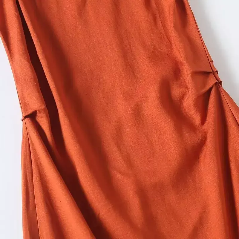 Gaun wanita tanpa lengan Retro, Gaun wanita mode baru musim semi 2024, desain Joker artistik