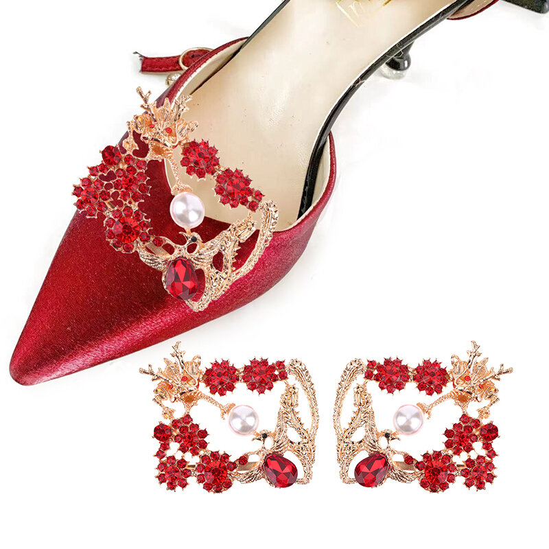 Hebilla para zapatos de tacón alto con diamantes de imitación para mujer, zapatos de boda hebilla para, joyería para novia, 1 piezas