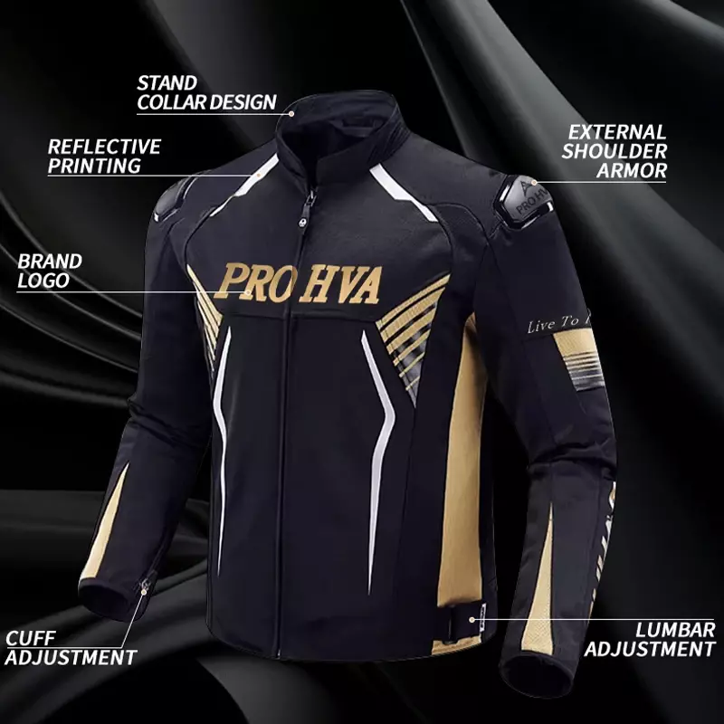 HVA-Veste de moto en PU pour homme, manteau de protection pour motocross, vêtements de course et de coulée