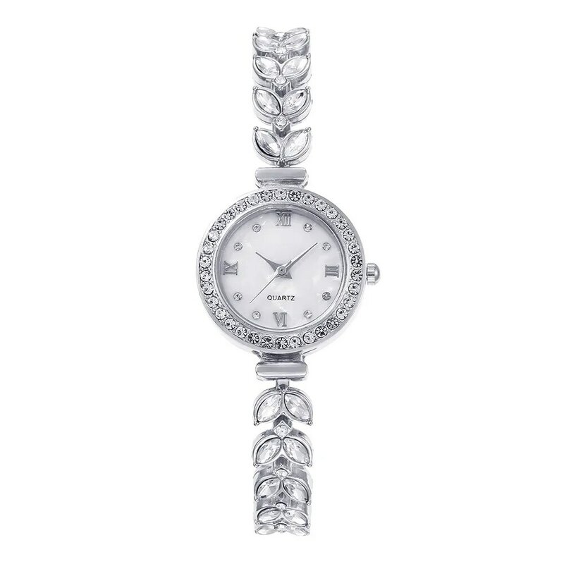 인어 여성용 라이트 럭셔리 스몰 그룹 팔찌 시계, 풀 다이아몬드 시계, 여성용 패션 쿼츠 시계 선물