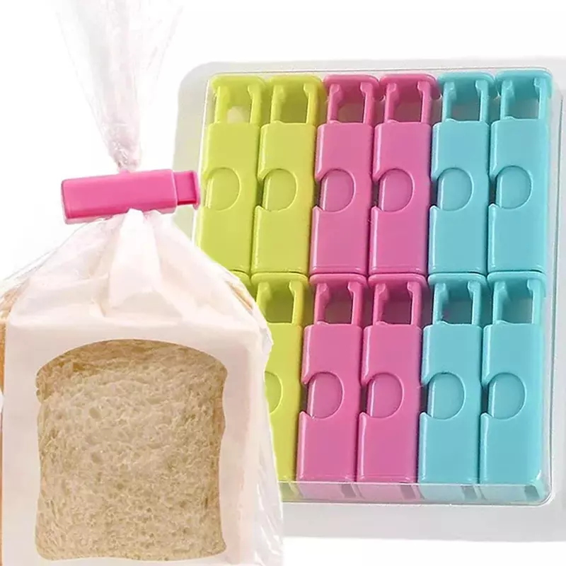 12/1 buah klip penyegel makanan klip tas penyimpanan roti untuk tas bungkus makanan ringan penjepit musim semi dapat digunakan kembali organisasi dapur penjepit penyegel