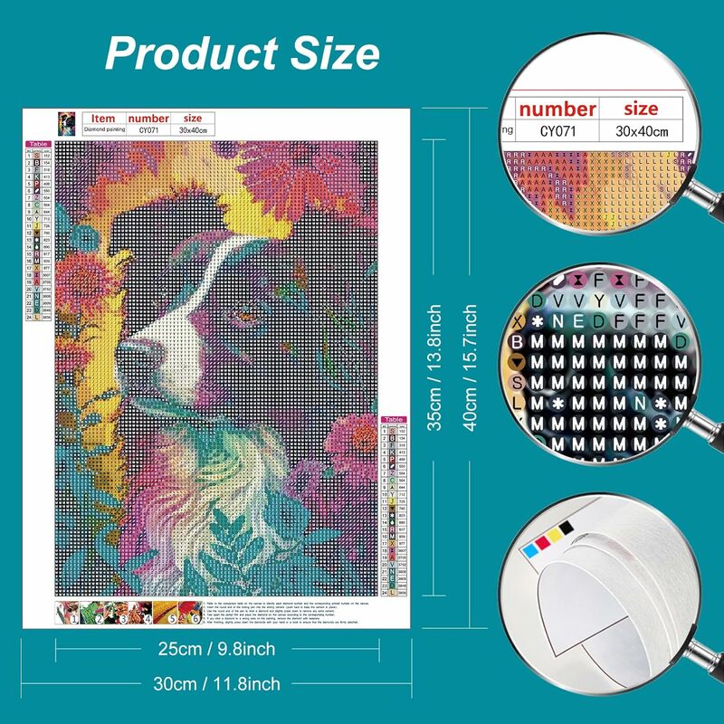 Diamond Painting Kits for Adults 5D Round Full Drill Diamond Painting for Home Wall Decoration Gift Dog