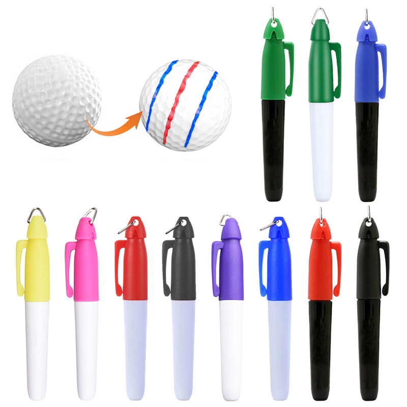 Stylo de ligne de balle de golf portable, écriture manuscrite claire, marqueur de dessin de balle de golf, anneau de fer triangulaire, 3 pièces