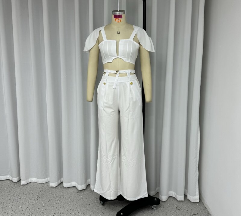 Женский монохромный комплект из двух предметов с квадратным вырезом, рукавами реглан и прозрачными брюками