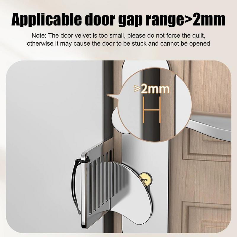 Mini Portable Door Lock Stainless Steel Upgraded Hotel Safety Door Lock Door Lock Upgraded Adjustable Door Lock For Travel Door
