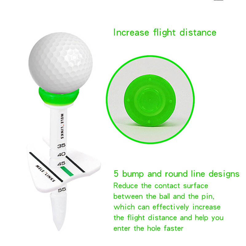 Versatile Golf Double Tee New Step Down Golf Ball Holder Plastic Adjustable Height Golf Tees Accessories Golf Gifts with Package