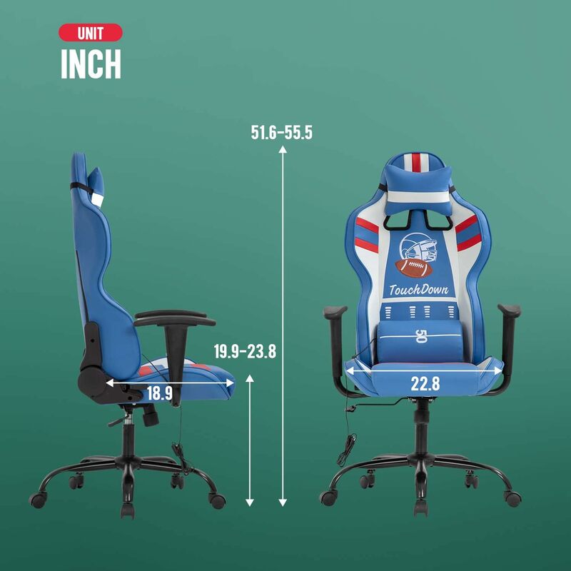 Cadeira do escritório do jogo do couro do plutônio com braços lombares do apoio, encosto de cabeça alto, competência cadeira, giro do rolamento