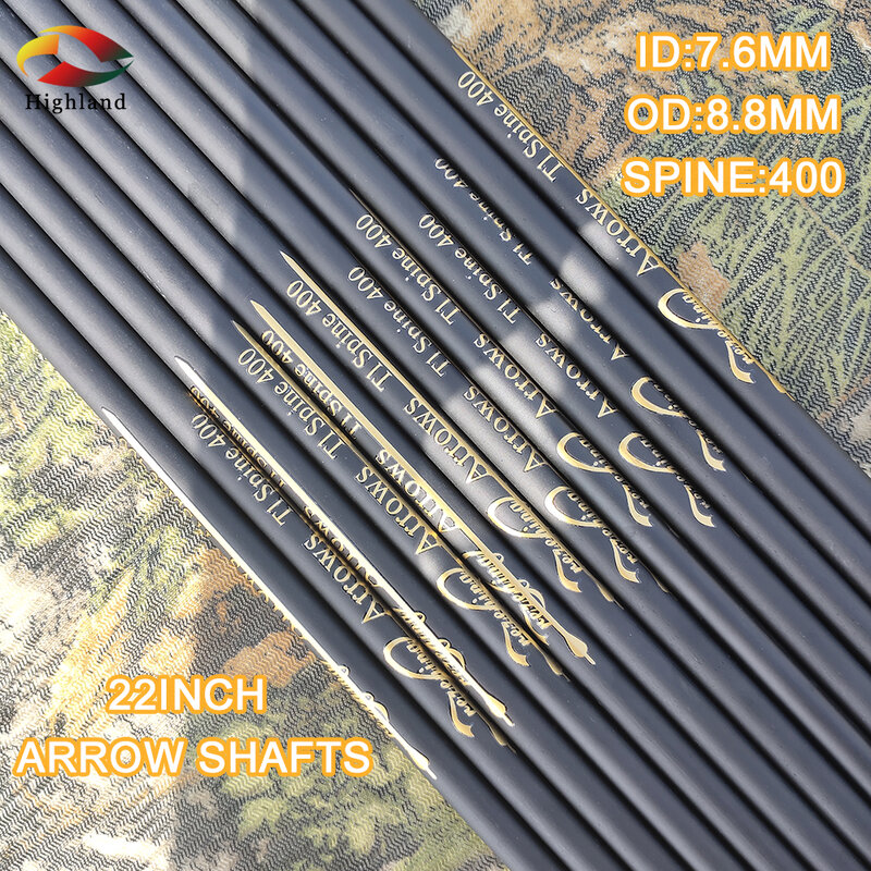 6Pcs 22Inch Id 7.6Mm Od 8.8Mm Carbon Assen Spine400 Hoge Kwaliteit Arrow Assen Voor Kruisbogen Diy boogschieten Pijlen